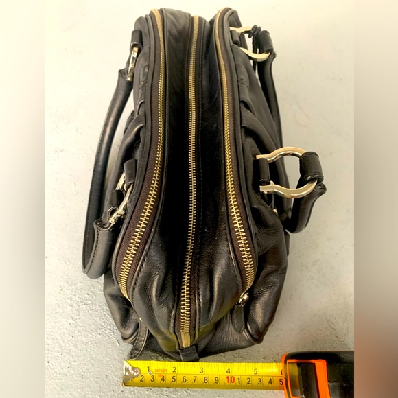 Cole Haan Black Leather Shoulder Bag with Polished Nickel Hardware - Picture 8 of 8